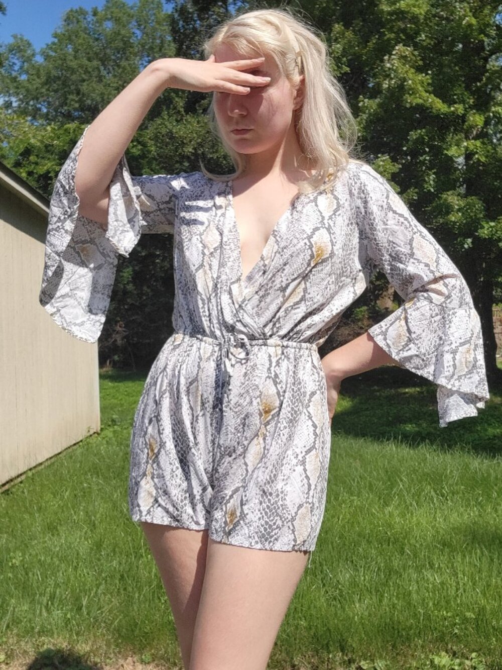 ❝ Express 2000s snake print romper 🐍⋅ ❞
